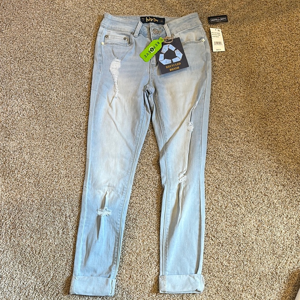 Indigo Rein Blue Skinny Jeans Distressed Design